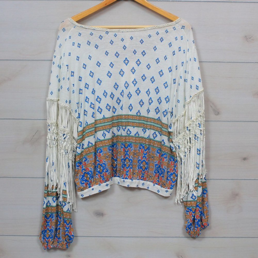 Free People Fringe Macra Maze Me Boho Blouse - Picture 7 of 9